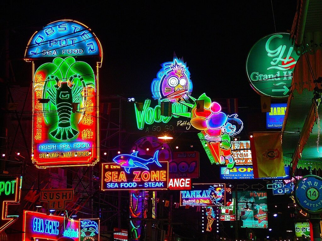 neon lights, lights, signs